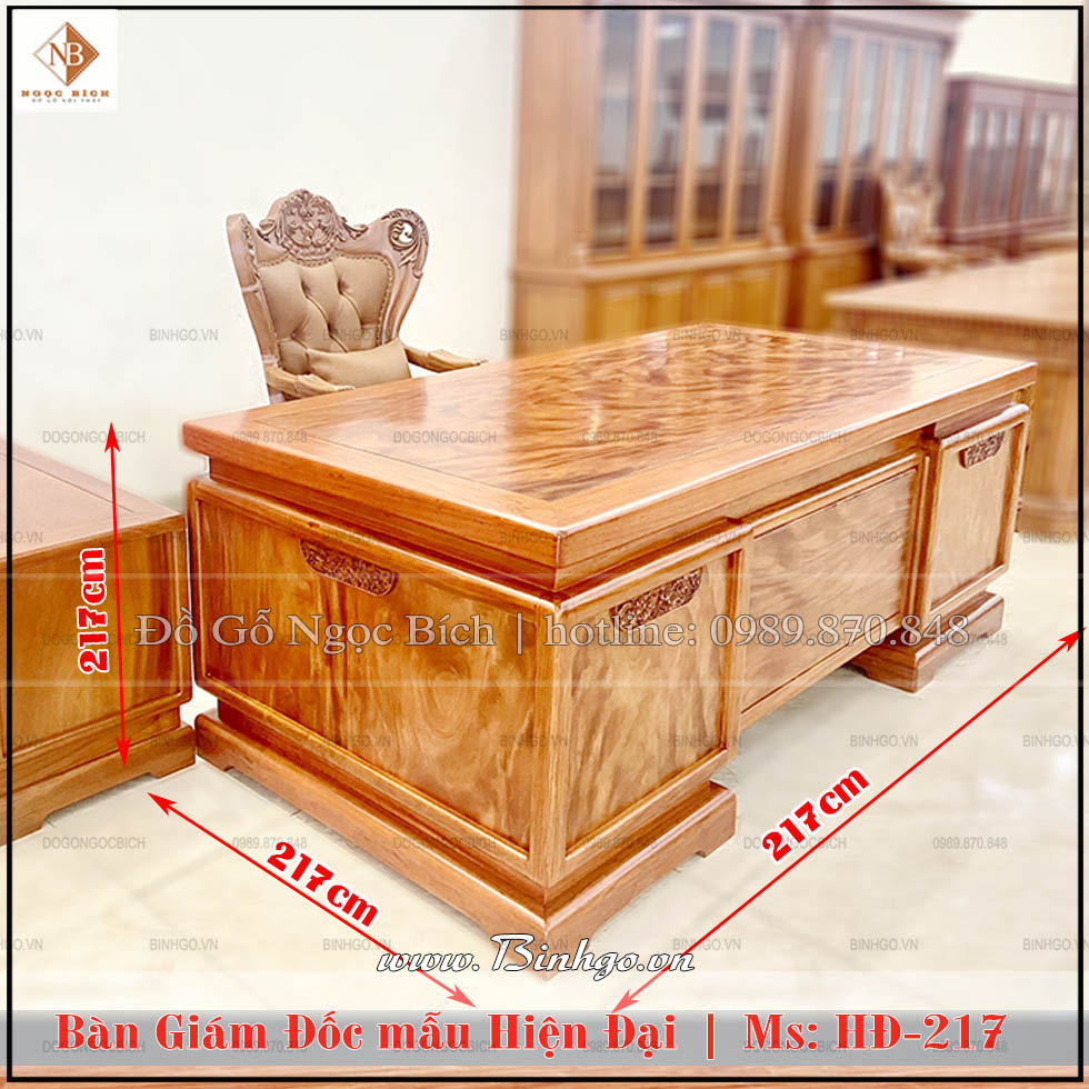 bàn làm việc gỗ tự nhiên - Hình 2