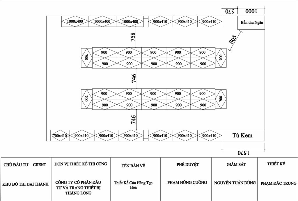 bản vẽ thiết kế cửa hàng tạp hóa