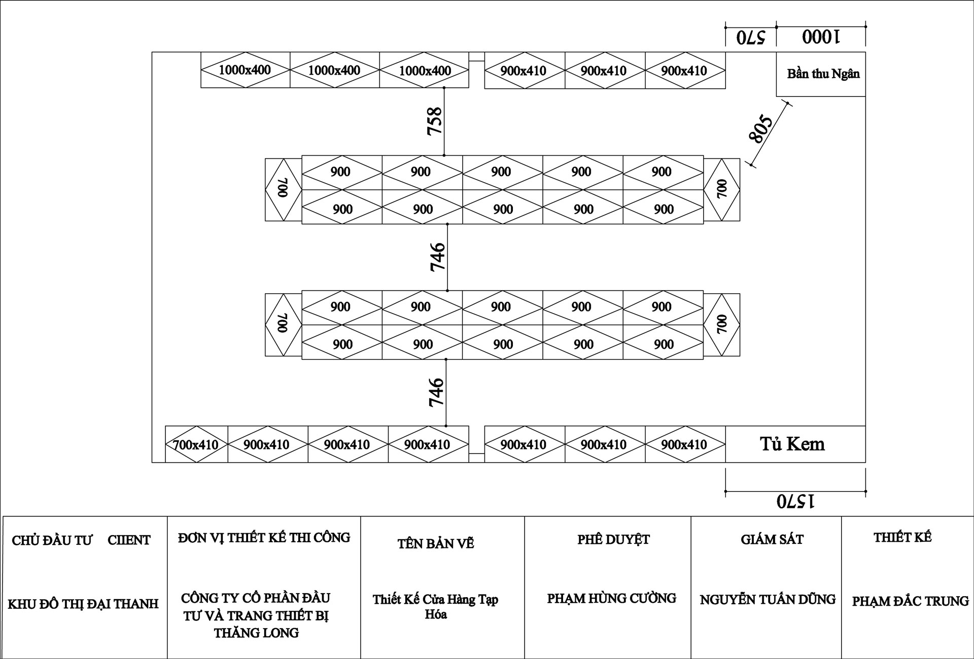 bản vẽ thiết kế cửa hàng tạp hóa - Hình 1