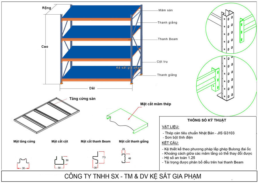 cấu tạo kệ trung tải - Hình 2