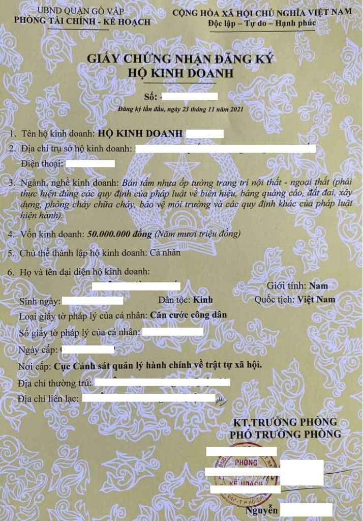 đăng ký kinh doanh hộ cá thể tạp hóa - Hình 2