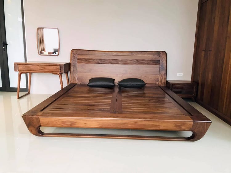 giường gỗ óc chó - Hình 3