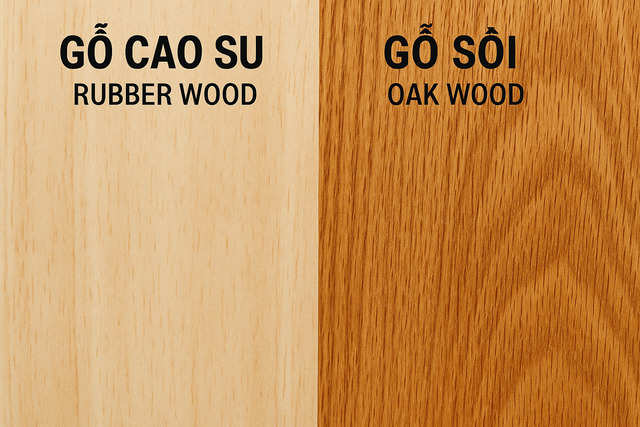 gỗ cao su và gỗ sồi - Hình 1