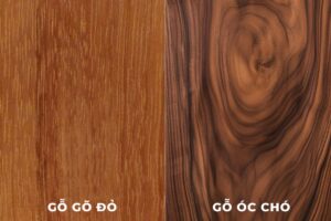 gỗ óc chó và gỗ gõ đỏ
