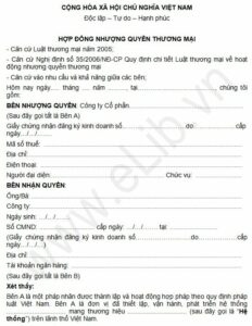 hợp đồng nhượng quyền siêu thị mini