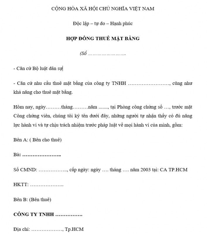hợp đồng thuê mặt bằng mở shop - Hình 4