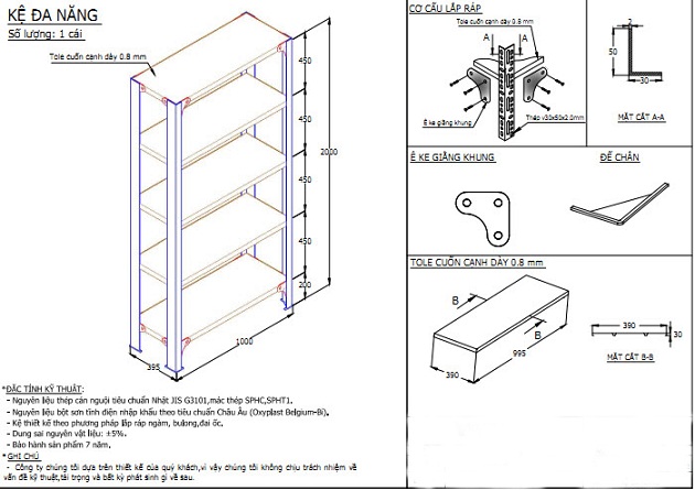 hướng dẫn lắp kệ sắt - Hình 1