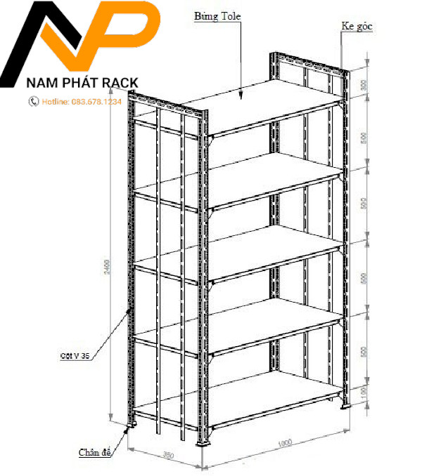 hướng dẫn lắp kệ sắt - Hình 3