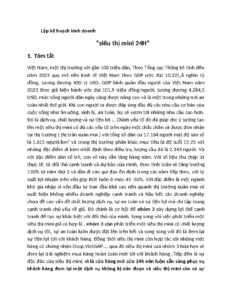 kế hoạch kinh doanh 3 năm cho siêu thị mini