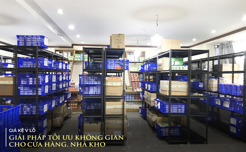 kệ sắt v lỗ nhà kho - Hình 4