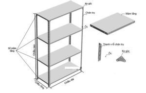 kích thước kệ sắt