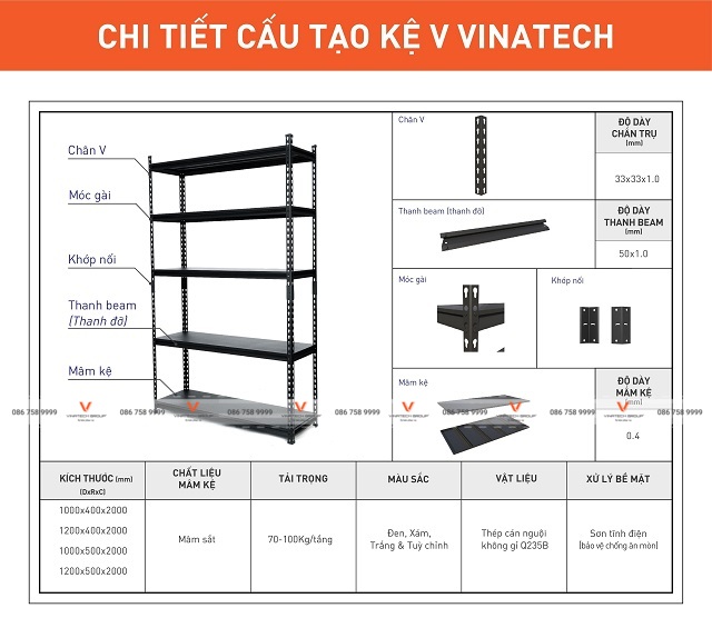 kích thước kệ sắt v lỗ - Hình 4