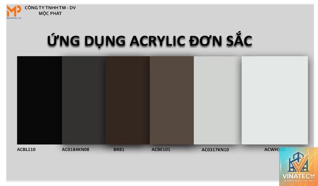 màu đơn sắc acrylic