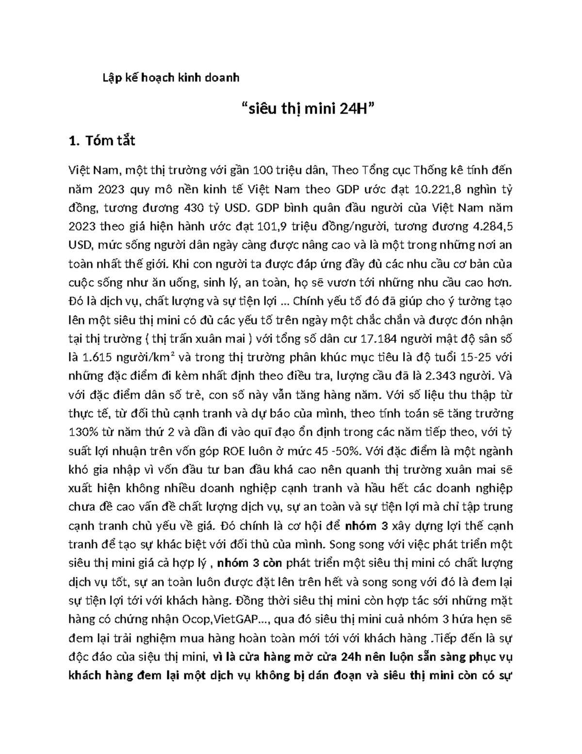 mẫu kế hoạch kinh doanh siêu thị mini - Hình 5