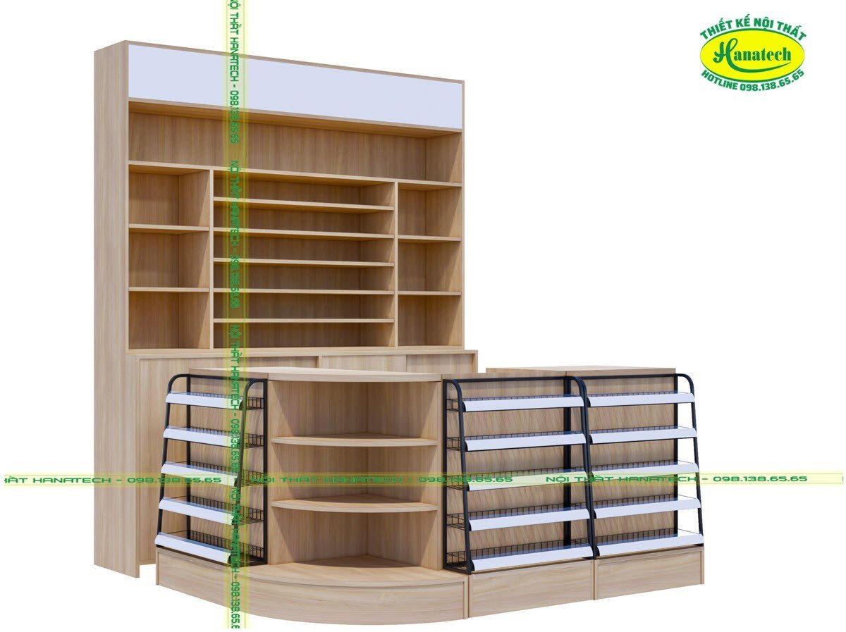 mẫu quầy thu ngân siêu thị mini - Hình 2