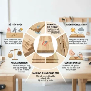 nhược điểm gỗ cao su