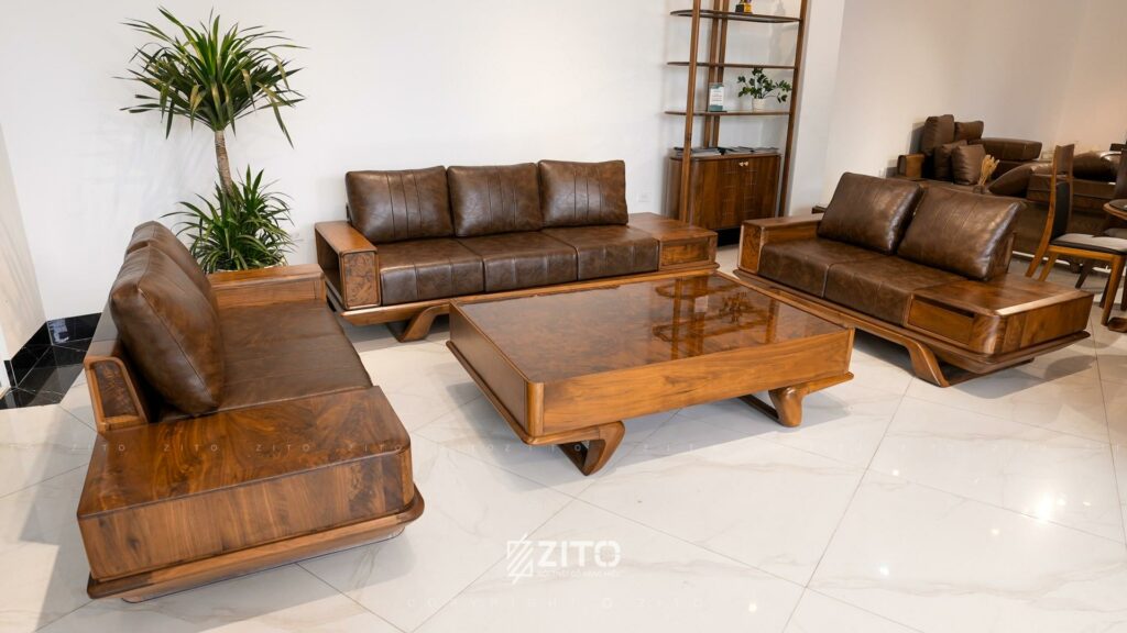 sofa gỗ óc chó