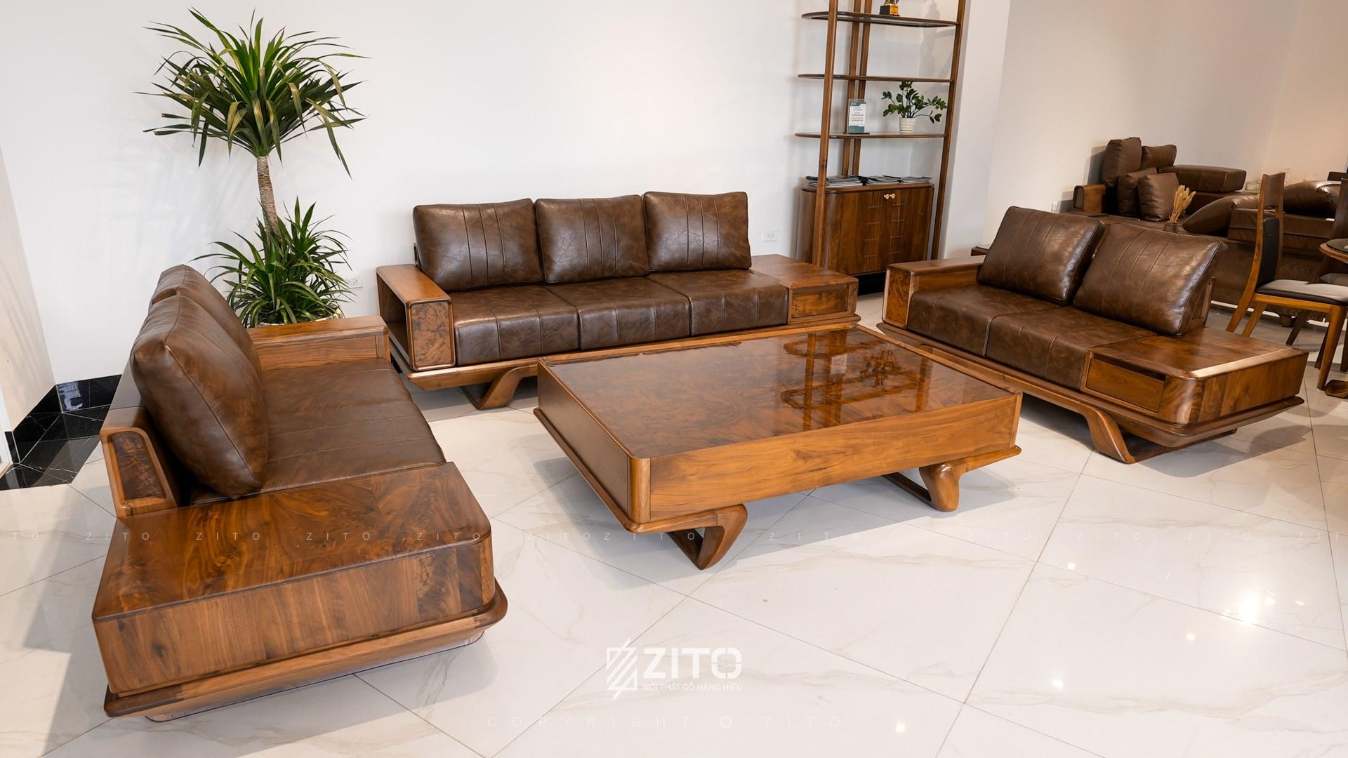 sofa gỗ óc chó - Hình 1
