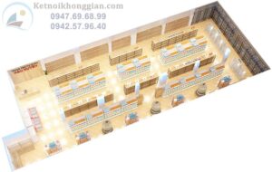 thiết kế tổng thể nội thất siêu thị mini