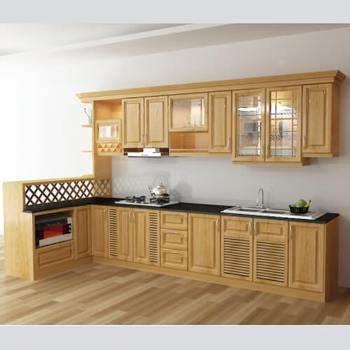 tủ bếp gỗ tự nhiên - Hình 2