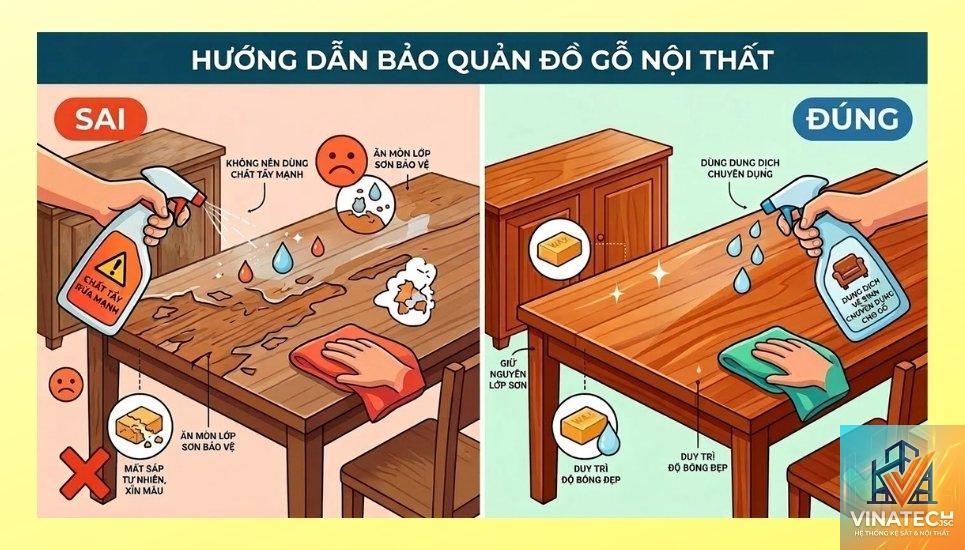 cẩm nang bảo quản đồ nội thất gỗ - Hình 5