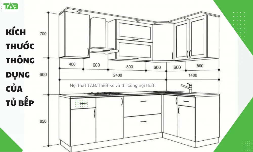 cẩm nang kích thước nội thất bếp - Hình 2
