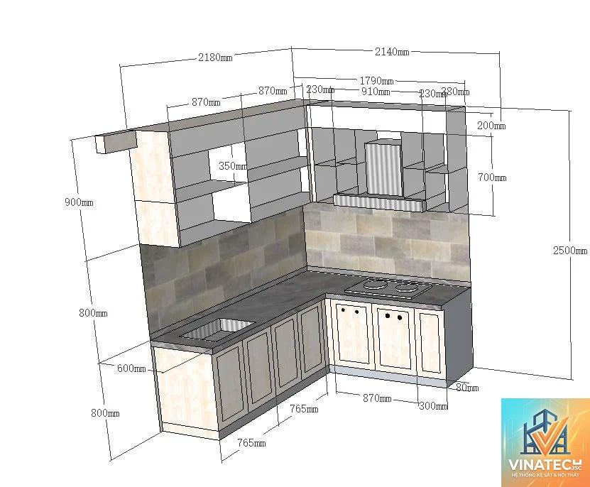 cẩm nang kích thước nội thất bếp - Hình 1