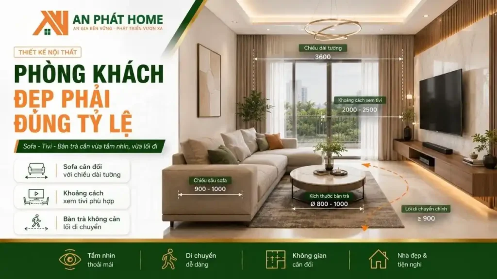 cẩm nang kích thước nội thất phòng khách - Hình 5