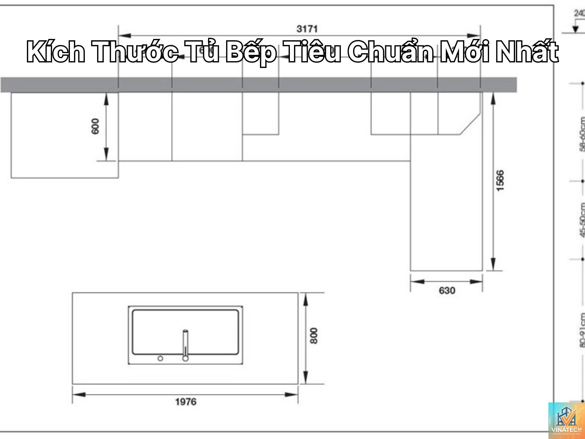 cẩm nang kích thước tiêu chuẩn phòng bếp - Image 1