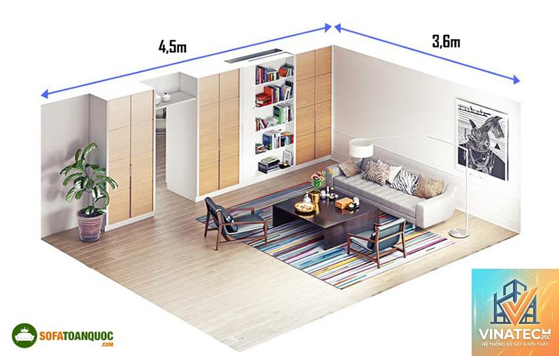 cẩm nang kích thước tiêu chuẩn phòng khách