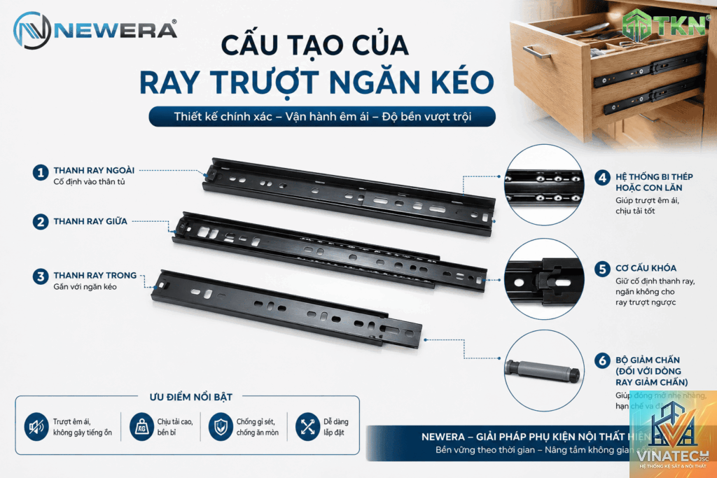 cẩm nang lựa chọn ray trượt ngăn kéo
