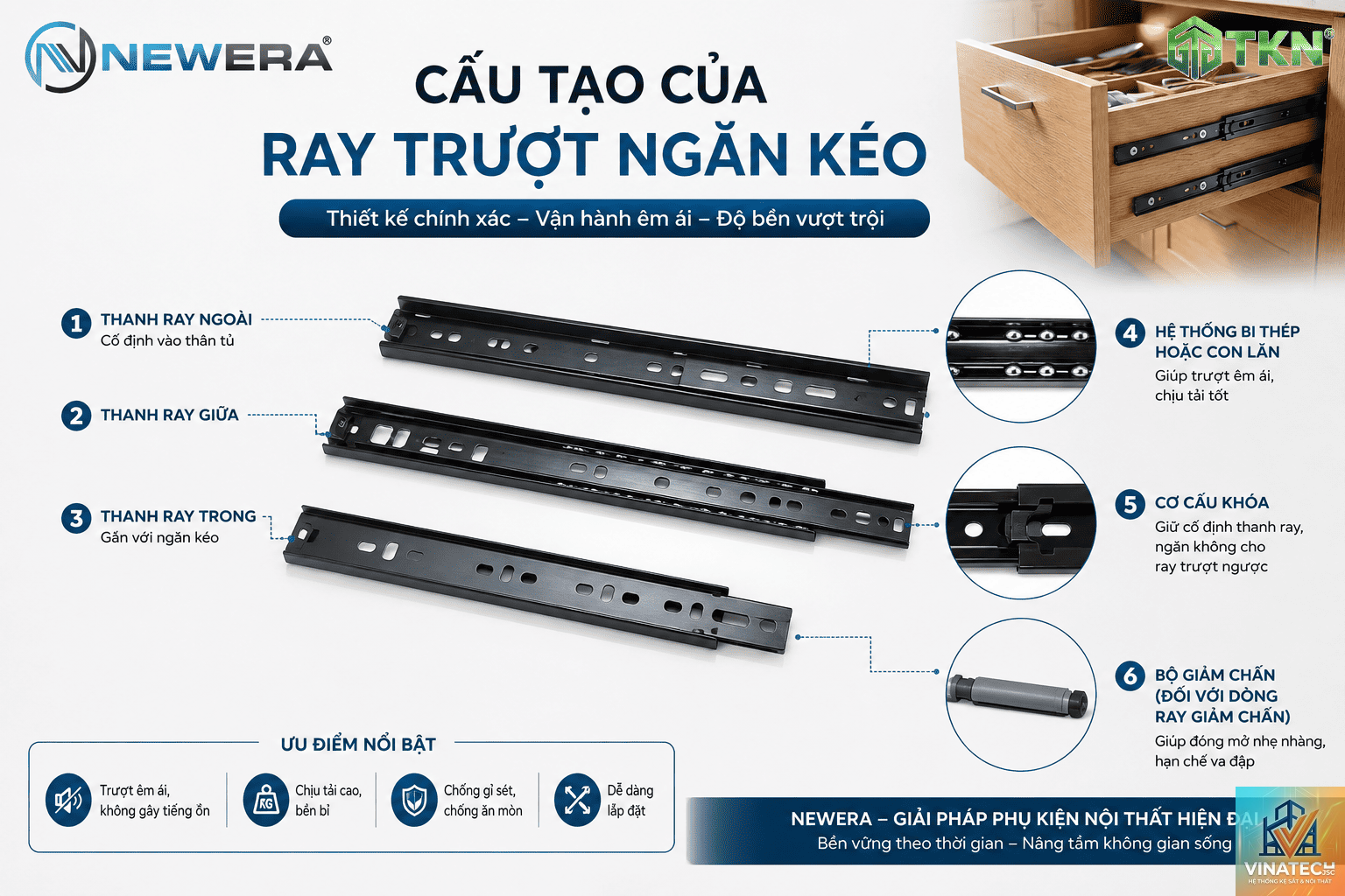 cẩm nang lựa chọn ray trượt ngăn kéo - Image 1