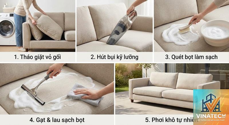 cẩm nang vệ sinh sofa tại nhà