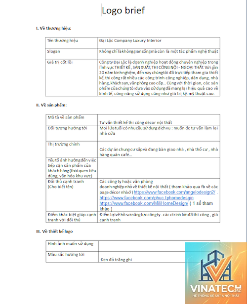 client brief là gì trong thiết kế nội thất