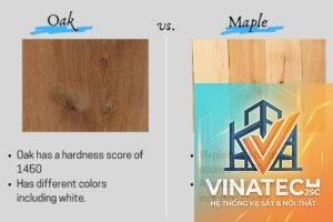 gỗ sồi vs gỗ maple