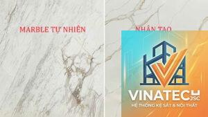 đá marble vs đá nhân tạo