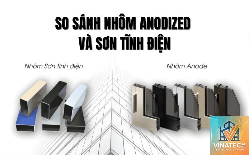 nhôm anodized vs sơn tĩnh điện