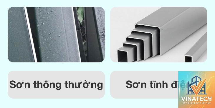 thép sơn tĩnh điện vs nhôm
